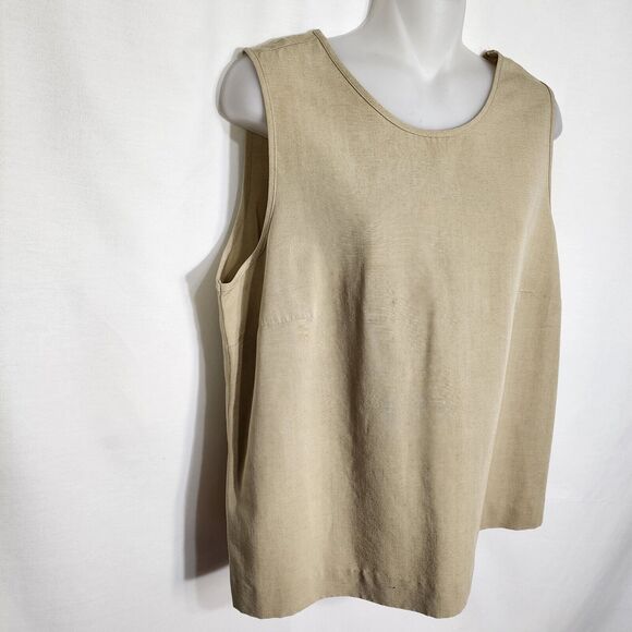 Draper's & Damon's Women Jacket Tank Shell 2 Piece Size 12 Linen Blend Flip Cuff - Picture 9 of 12